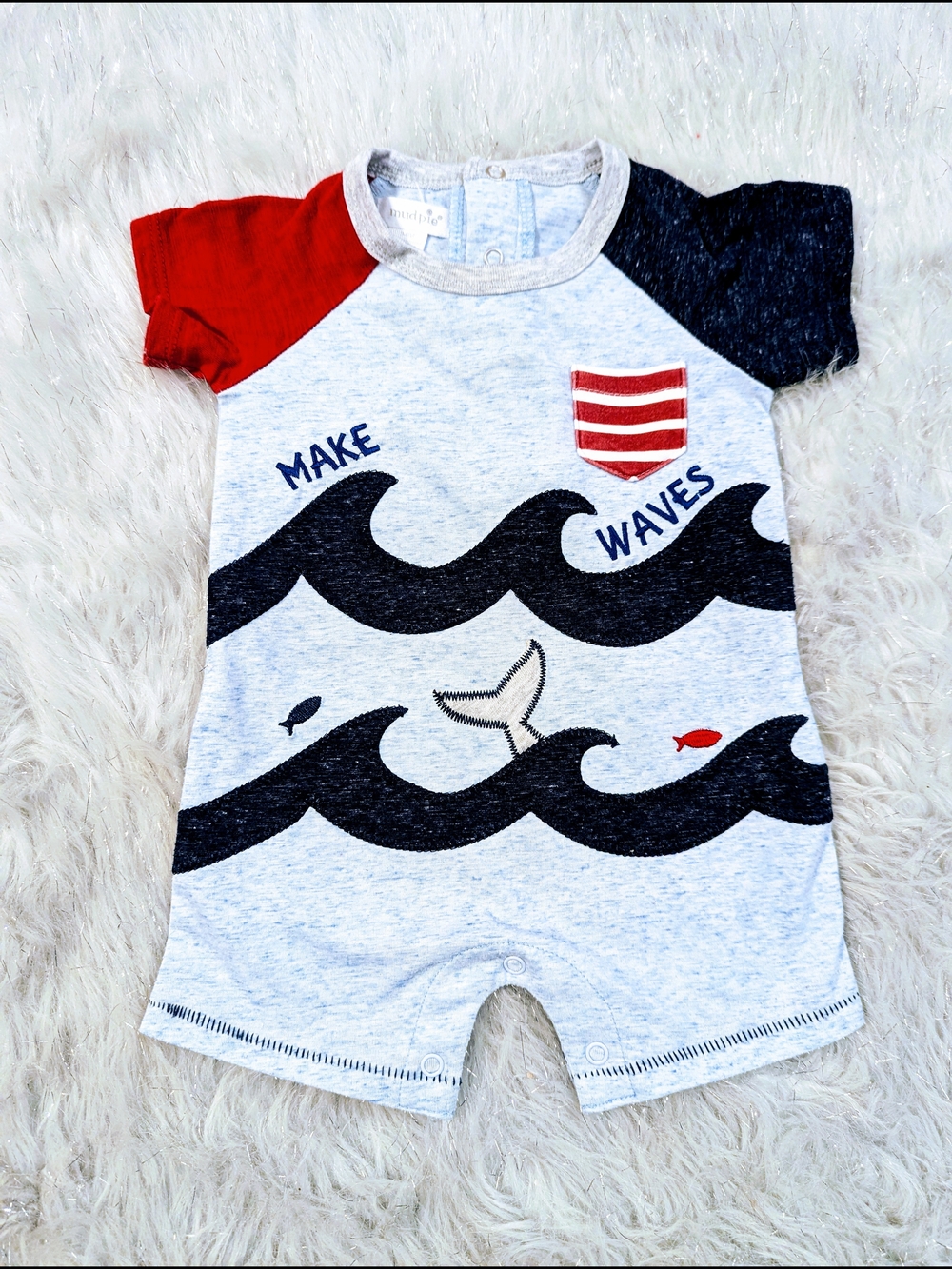 Mud Pie Make Waves Nautical Romper Size 3-6 Months
